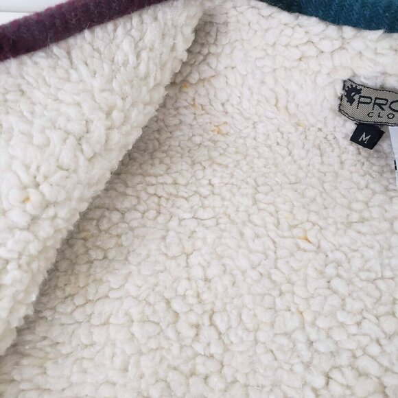 Vintage Wool Blend Plaid Vest Fleece Lined Pockets Full Zip Womens Size Medium - Picture 8 of 12